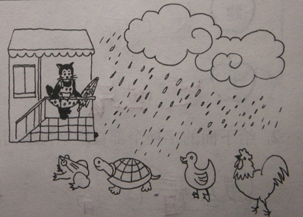 一年级下册看图写话：雨伞该给谁